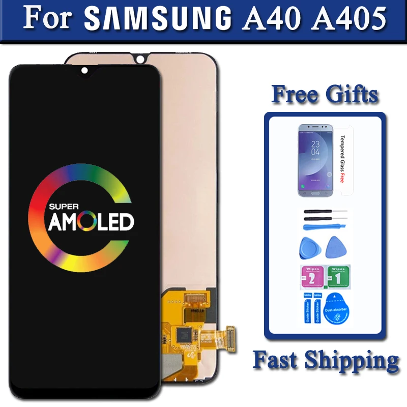 

Дисплей Super AMOLED для Samsung Galaxy A40/A405/A405FN/A405F/A405FM, сенсорный экран с дигитайзером в сборе, сменный ЖК-дисплей, оригинал