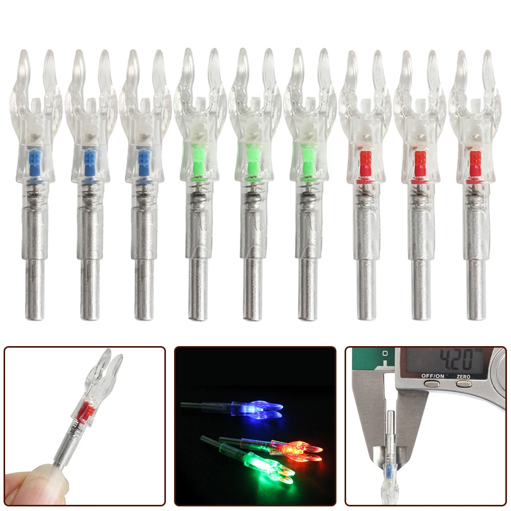 

Light-emitting Arrow Tail Archery 4.2mm LED Lighted Arrow Nocks Tail 3Pcs Compound Recurve Bow Hunting Arrow Parts 43*8*5.8mm