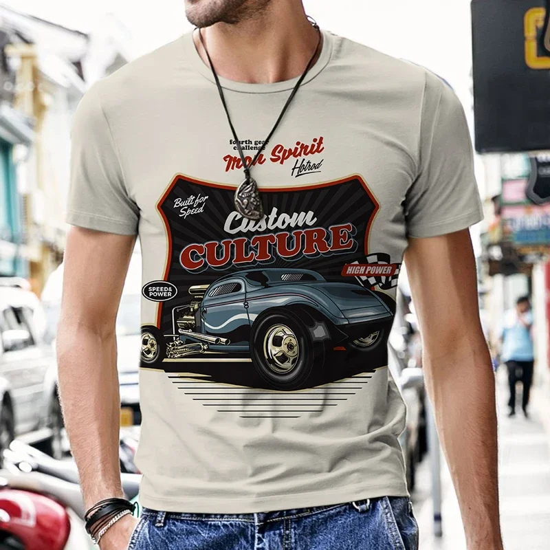 

Family Matching Outfits T-shirts Vintage Car Printed New Design Fashion Oversized T-shirt Street Hip-hop Beach Tee Tops Summer
