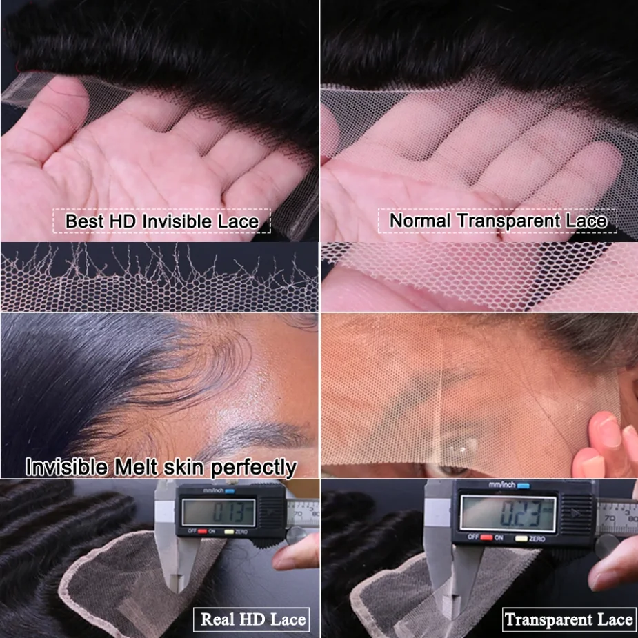 Human Hair Closure Human Hair Lace Frontal HD 5x5 13x4 Transparent Invisible Lace Free Part Straight
