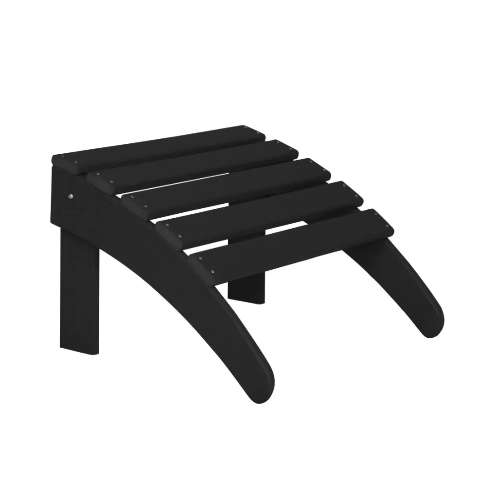 

Garden Plastic Outdoor Adirondack Footrest Ottoman, Black