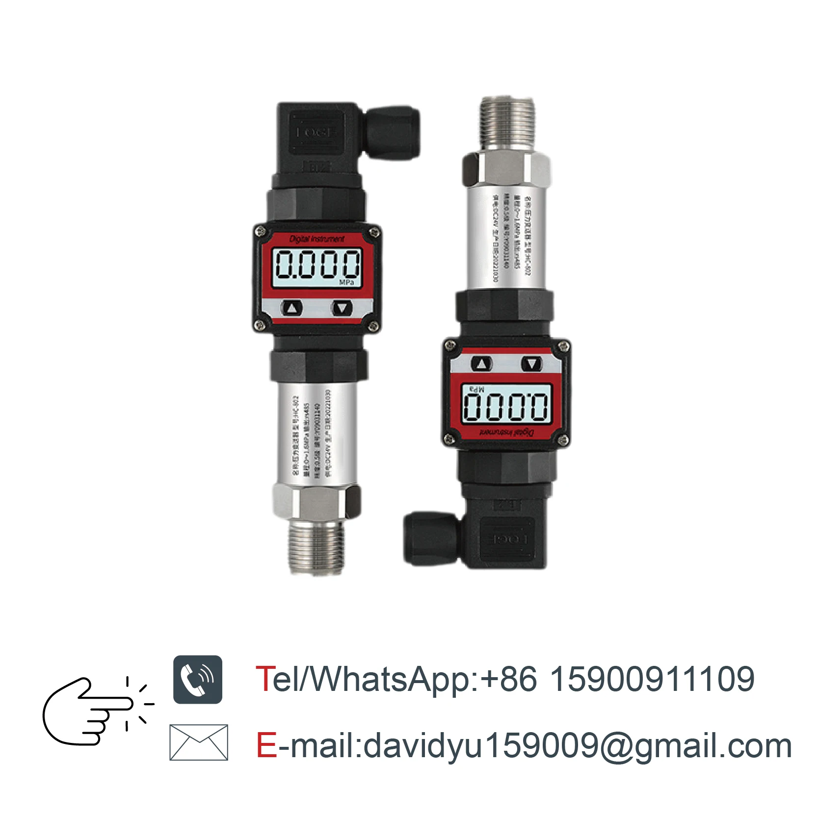Pressure Sensor LCD Display Pressure Transmitter Digital Pressure Sensor Transducer with Display Industrial Gauge