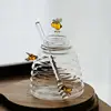 Honeycombs Bees Jar Glass Honeys Jar with Honeys Jar with Lids and Honeys Dispenser Glass Container 4