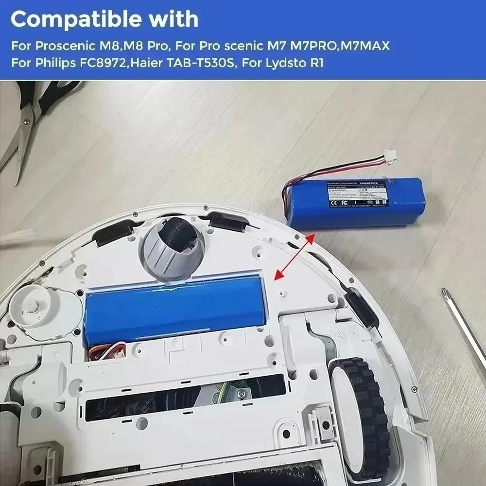 Original 12800mAh Rechargeable Li-ion Battery for XiaoMi Lydsto R1 Robot Vacuum Cleaner for Viomi S9 Battery Pack