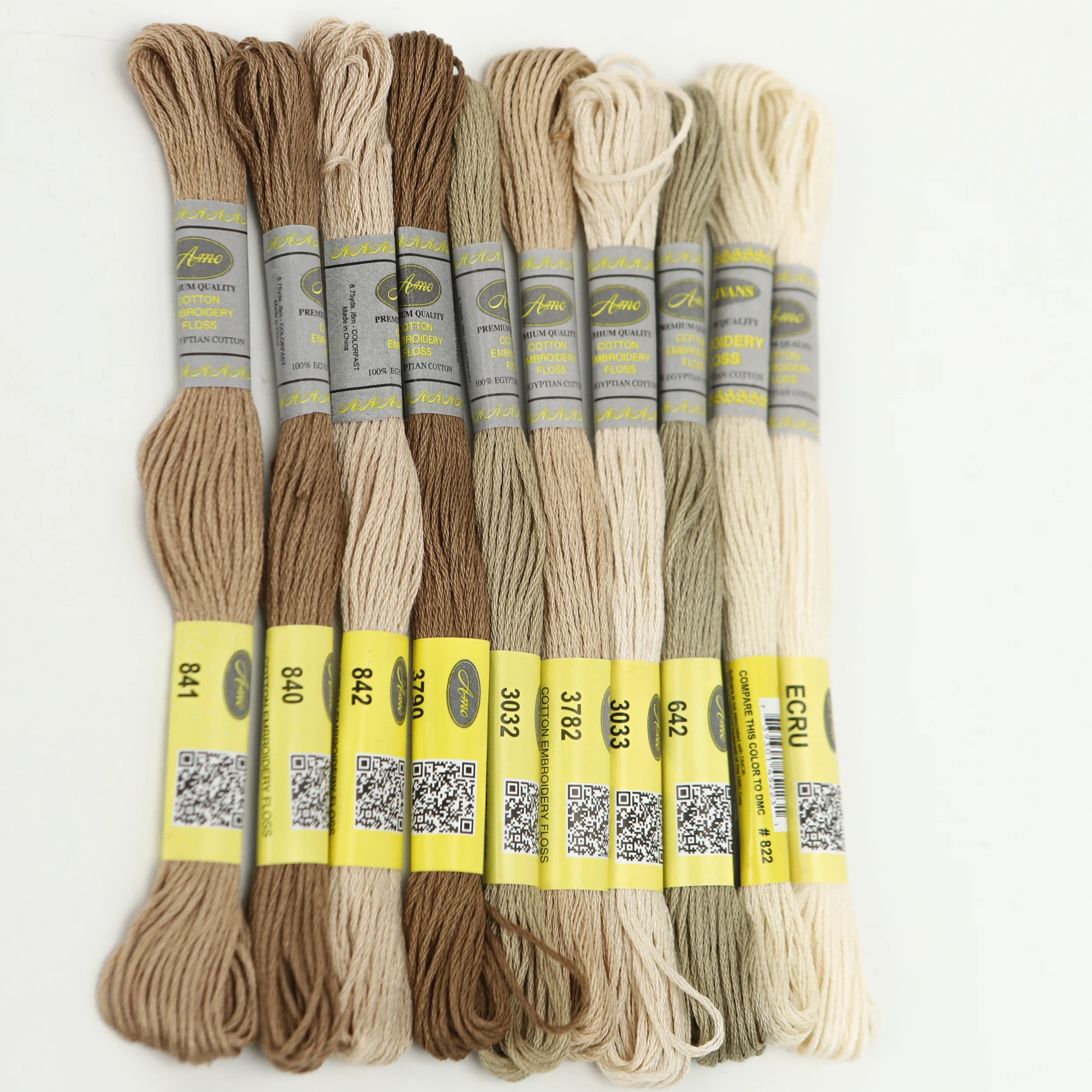 Lot De 12 Écheveaux De Fil à Broder En Coton Égyptien Vert Foncé - 8m Par Écheveau, Idéal Pour Broderie Et Bracelets
