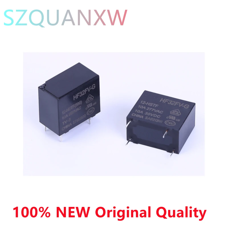 

5pcs/lot HF32FV-G-5 12 24-HSTF HSLTF HS Ultra-small medium power relay DC5V 5V 12V 24V Relays HF32FV-G 4Pin 10A 16A 100%Orignal