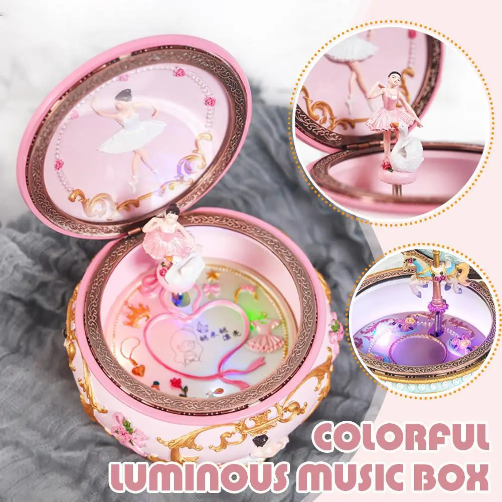 Ballet Girl Music Box Ornament Glow Spin Dancing