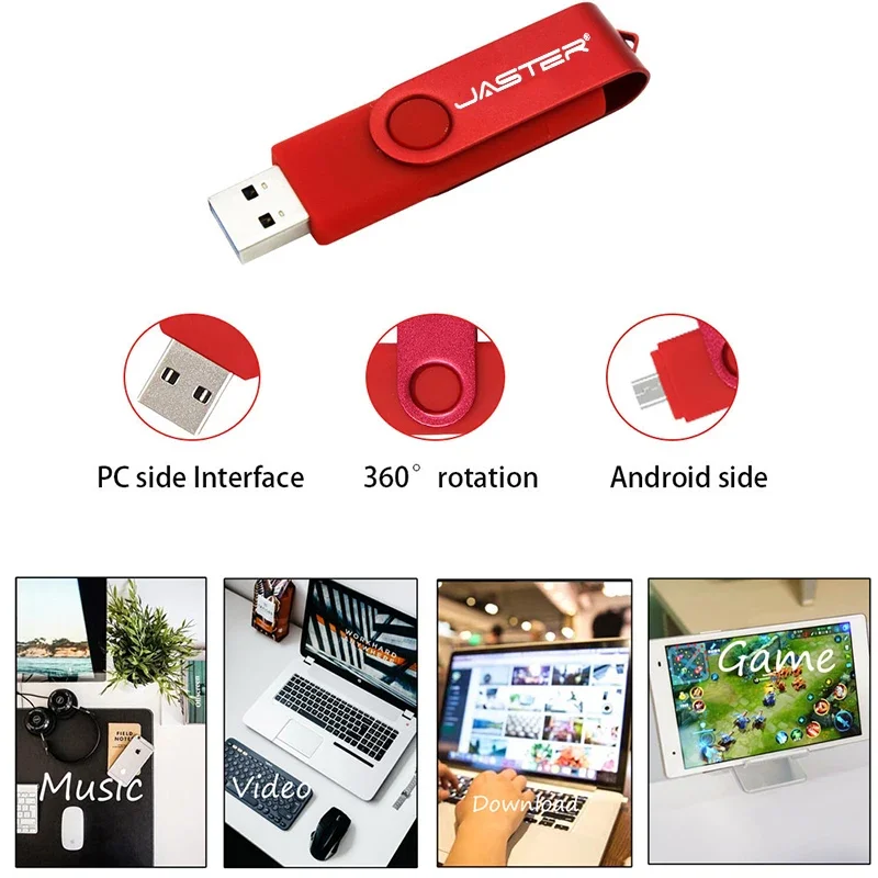 OTG USB 3.0 USB Flash Drive 64GB 16GB 32GB Two-Side Pen Drive JASTER For Android Mobile Phone 8GB Stick 64GB Pendrive USB Flash Drive Flash Drive