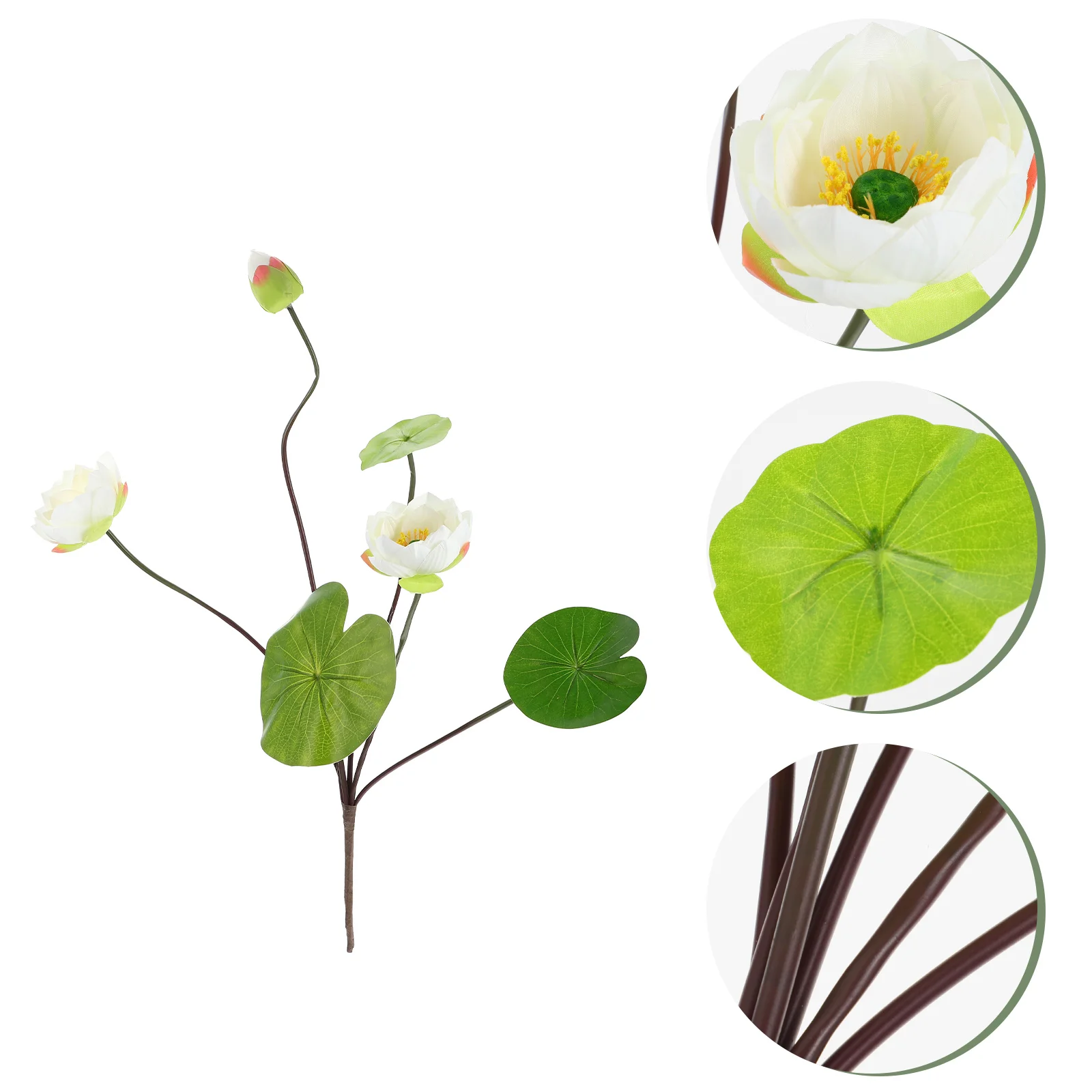

Artificial Lotus Cuttings Fake Decor Plants Leaf Imitation Flower Prop Silk Cloth