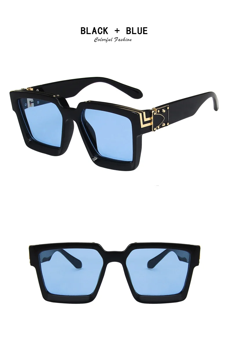 Square Large Frame Sunglasses For Women Trendy Retro Eyewear_voghion.com