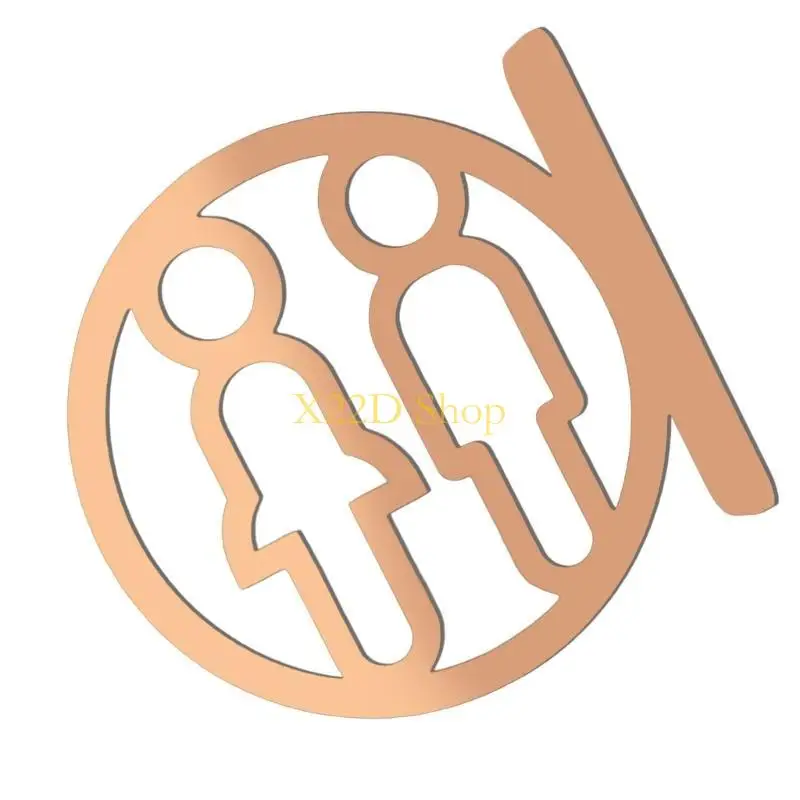 X22D Acrylic Restroom Sign Stylish Washroom Symbol Signage for Hotel and Restaurants