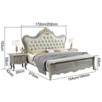 Vintage Modern Bed Multifonction Nordic Unique Queen French Bed Lounge Woode Headboard Camas Matrimonial Bedroom Furniture 4