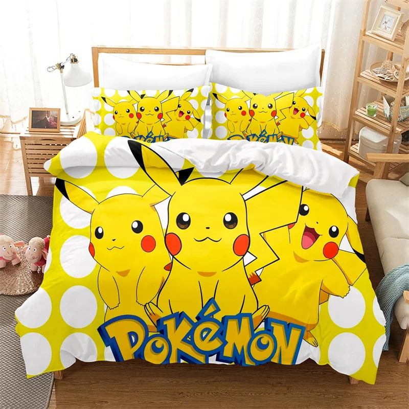 

Duvet Cover Full Size 3d Print Pikachu Down Set Bedding Printed Children Set Multicolor Children Teen Room Decoration