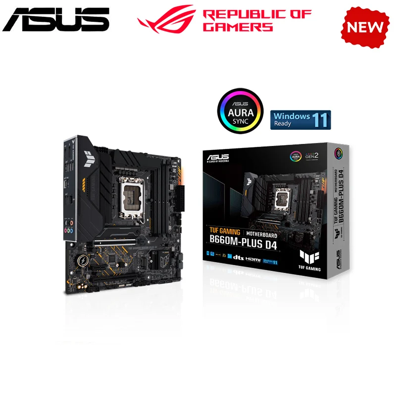 Nuovo B660 Per Asus Tuf Gaming B660M-Plus D4 Lga 1700 Ddr4 Scheda Madre B660 Supporta Cpu I5 10400F I3 12100F 12400F