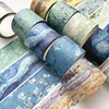 Retro Washi Tape Scrapbooking Supplies Washitape Oil Painting Style Decorative Adhesive Tape Journal Stationery Masking Tape 5