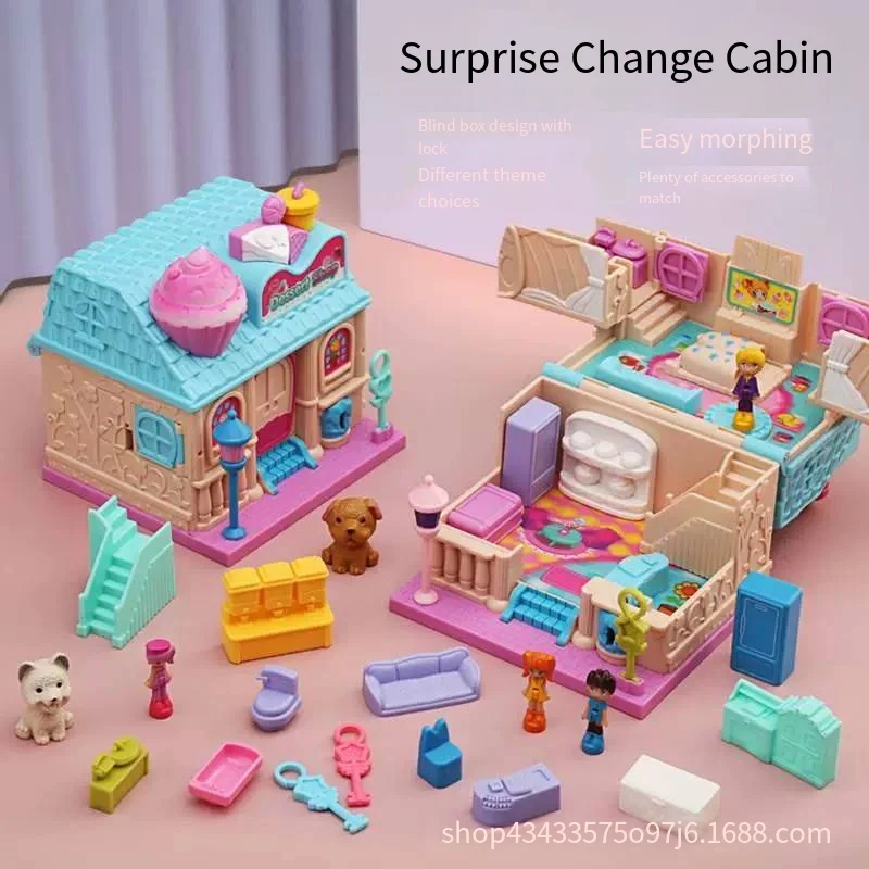 Girl Surprise Every Family Treasure Box Princess Doll House Children Birthday Holiday Gift Scene Role Play Parent-Child Toy toy house warning sign traffic scene toys mini road cones miniature barricade child