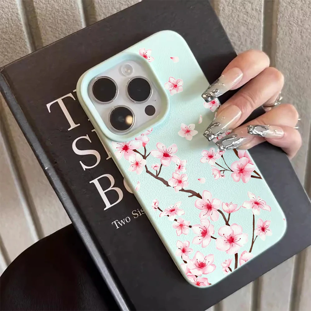 Pink Peach Blossom Protective Candy Color Phone Case Cover
