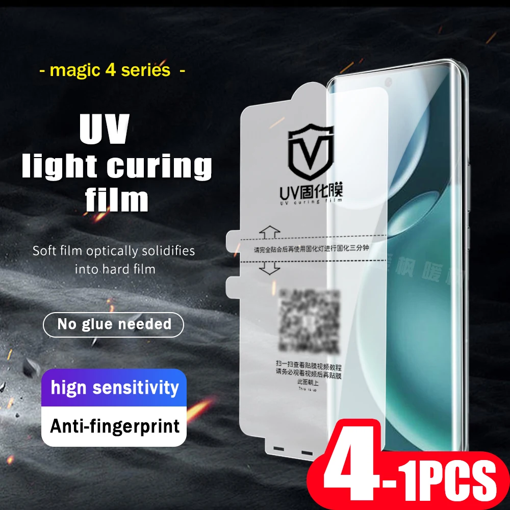 4-1 Pz Copertura Completa Per Honor Magic 5 4 Pro Plus Ultimate 3 Pellicola Fotopolimerizzante Uv V40 Lite X40 Non Protezione Dello Schermo Del Telefo