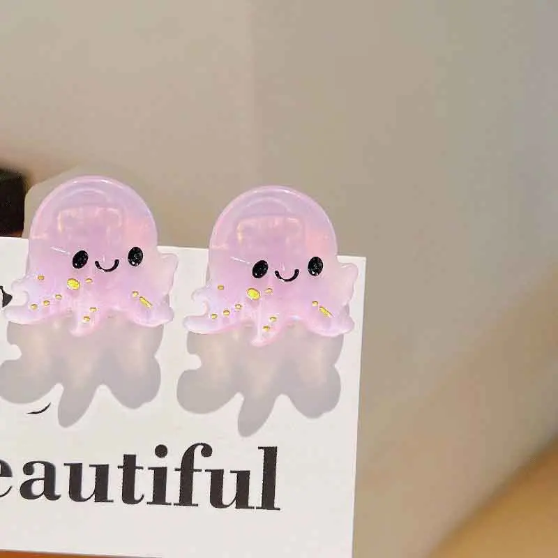 8/6/4Pcs Acetate Ocean Animal Hair Clips Summer Beach Non-Slip Hair Claws Crab Starfish Whale Hair Accessories for Women Girl