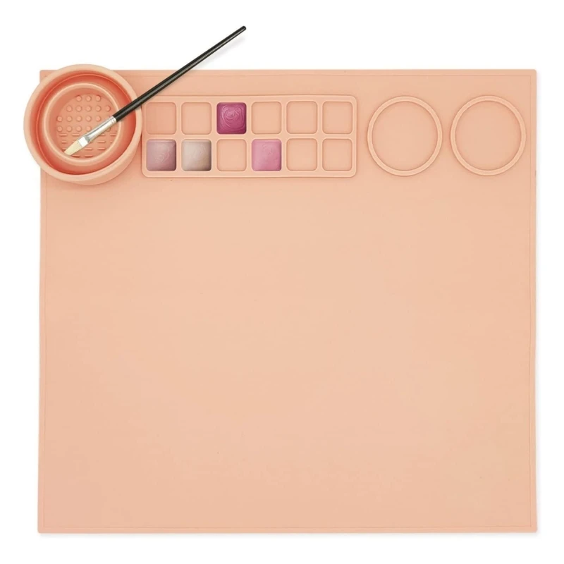 

Силиконовые коврики для рукоделия 17x15 дюймов, коврик для литья ювелирных изделий с чистящей чашкой, нескользящий Силиконовый Лист, силиконовый коврик для формы