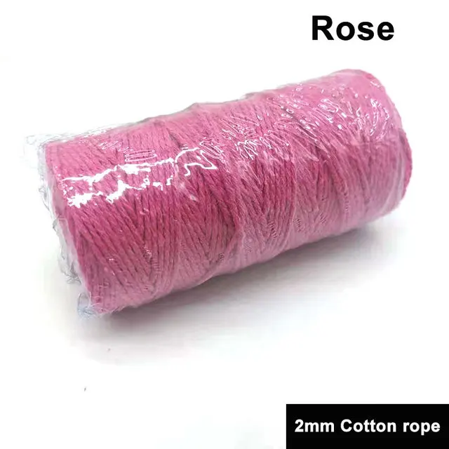 100M/Roll 100% Cotton Rope colorful twine Macrame cord string thread DIY Home Textile Wedding Decorative supply 