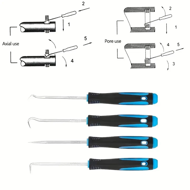 Set 10 Ganci Di Precisione Per Paraolio | Estrattori Guarnizioni In Acciaio Cromo-Vanadio 165/240 Mm | Per Auto E Macchinari
