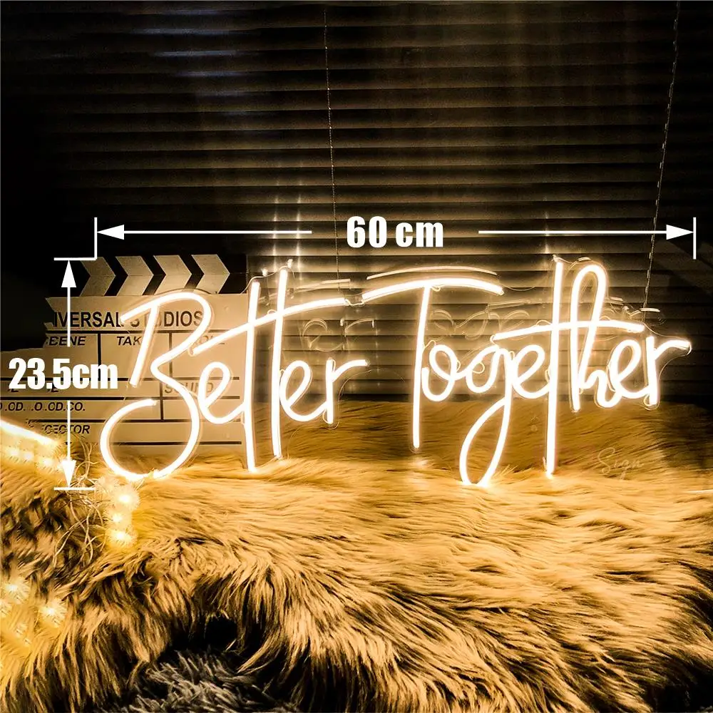 60cm Wedding Neon Led Sign Large Size Neon LED Sign Wedding Decor Room Neon Lights Birthday Party Decor Wall Hanging Sign
