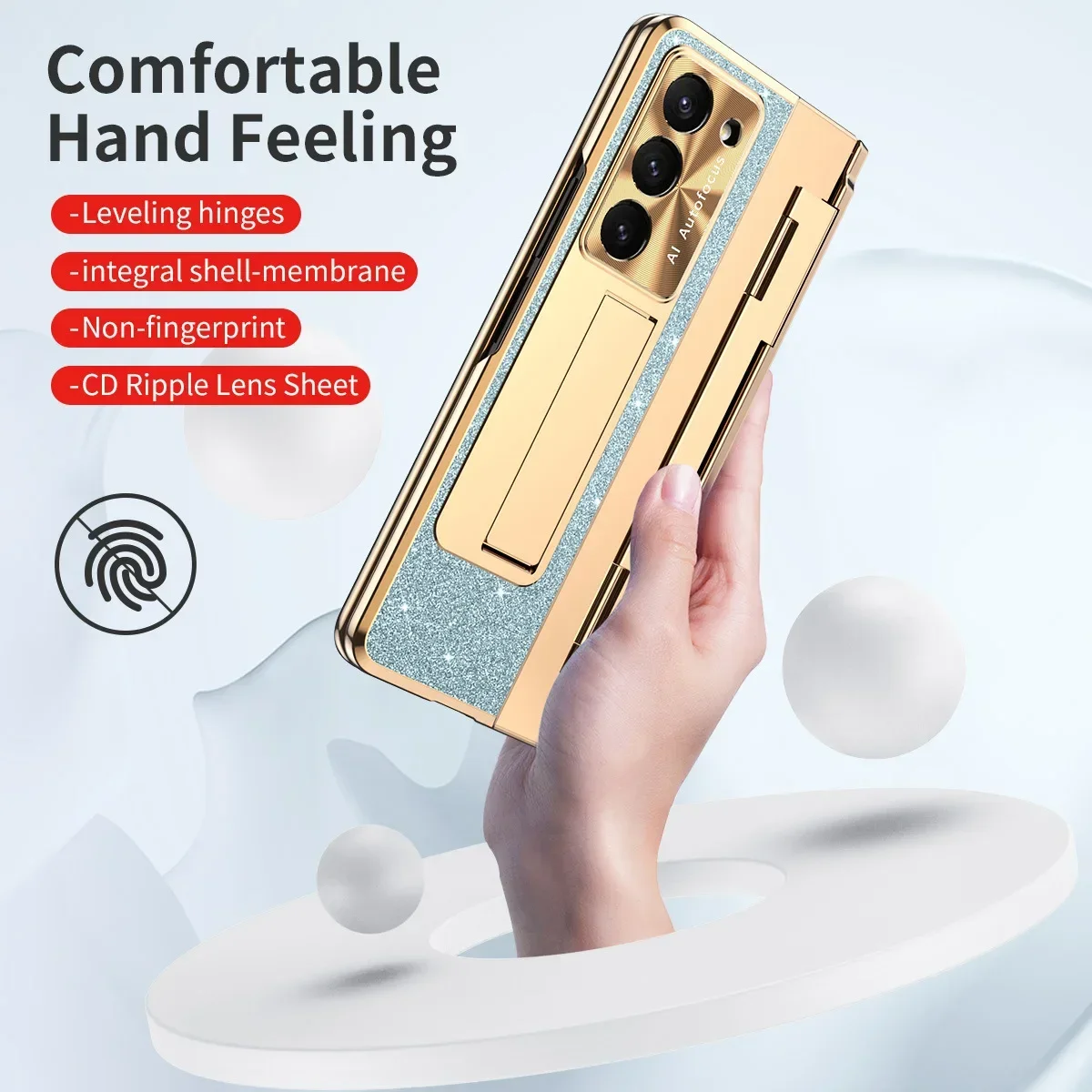 Magsafe Hinge With Wireless Charging Phone Cases For Samsung Galaxy Z Fold 5 4 3 Case Electroplated Shell Membrane Z-Fold3 Cover