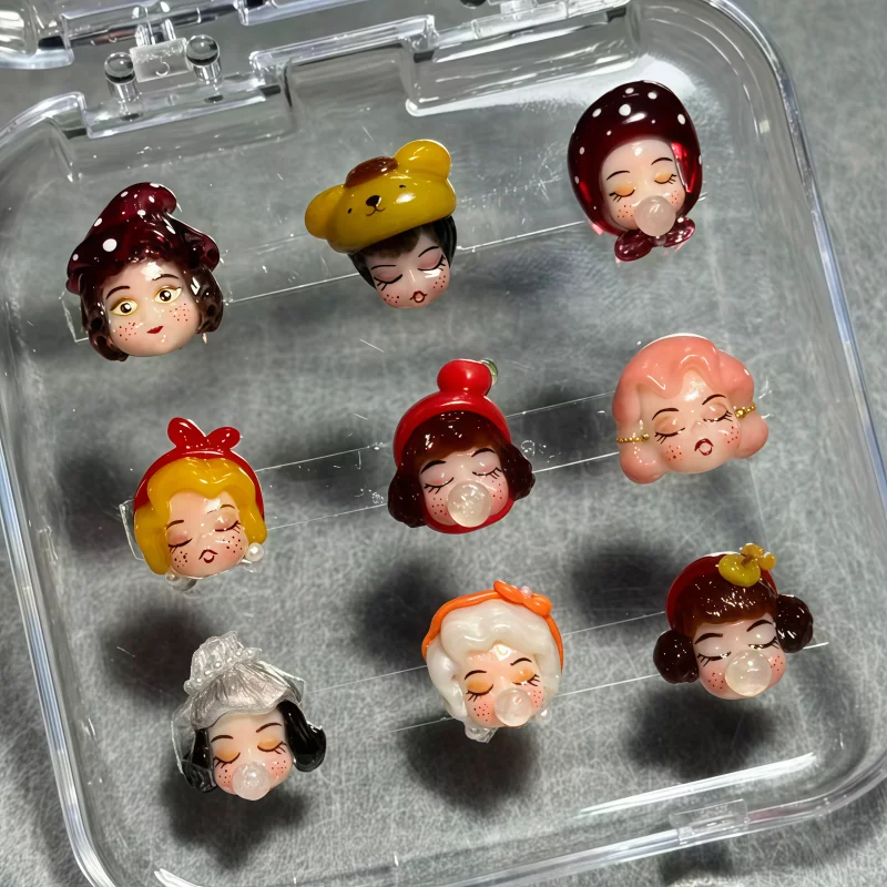 귀여운 얼굴 인형 머리 3D 모델 네일 아트 액세서리 DIY 우아한 투명 네일 몰드 (뷰티 및 패션 애호가용)