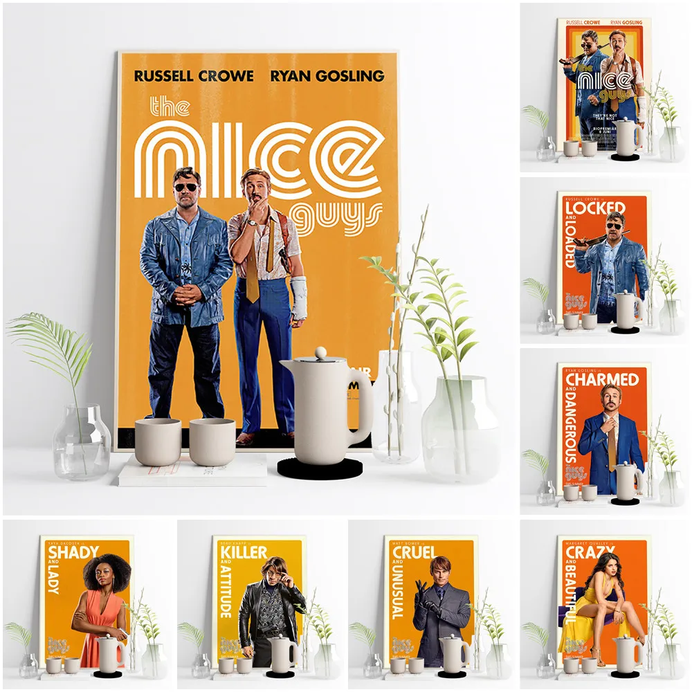 

The Nice Guys Action Comedy Film Art Print Poster Movie Wall Picture Video Room Cinema Canvas Painting Decor