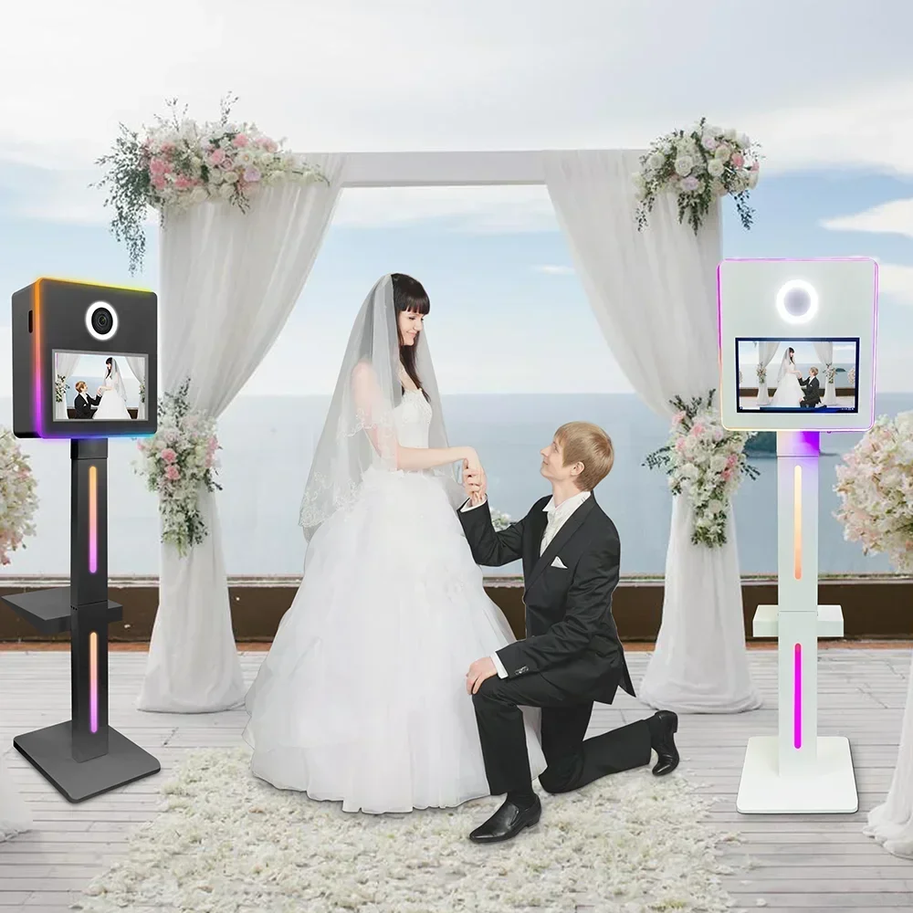 Portable standzone 15.6inch selfie photo booth camera DSLR round shell carrying case printer and camera photobooth S6122f0e52b65434199bb203b9b4f88a02