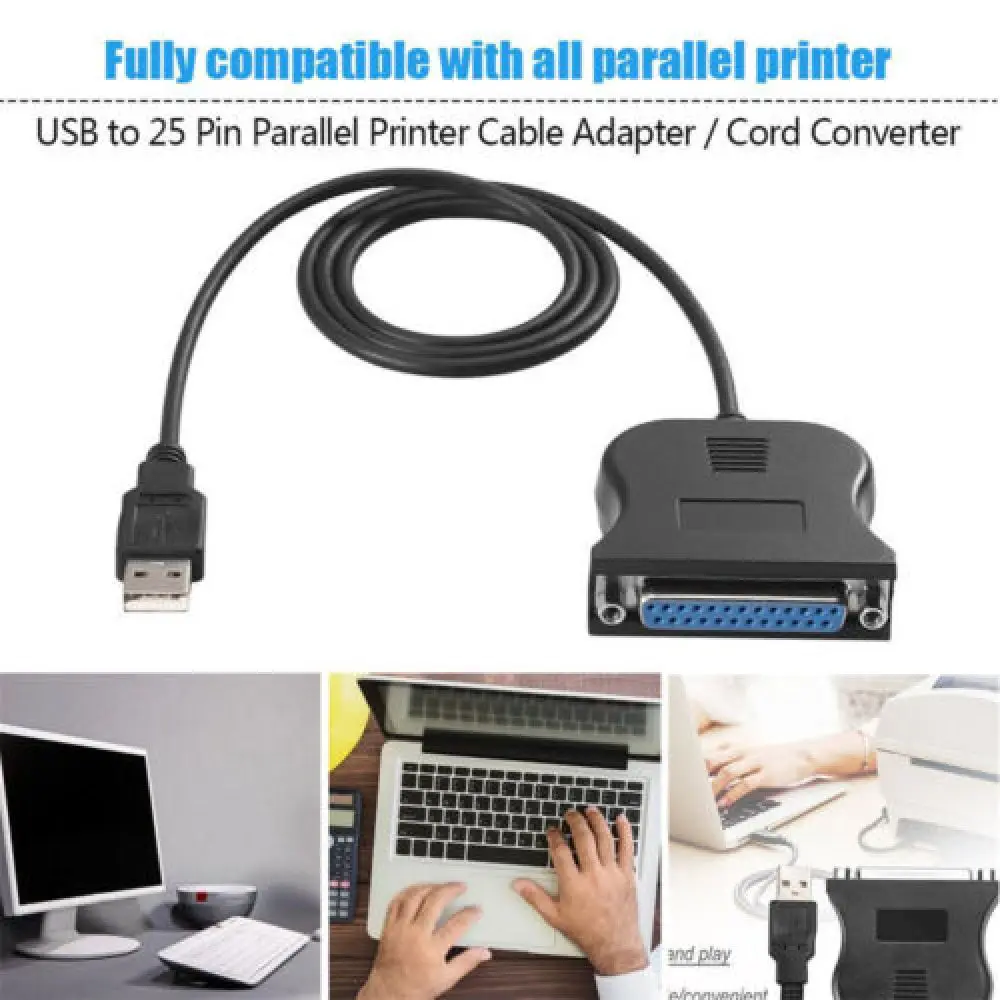 프린터 암 어댑터 케이블 코드 새로운 USB-IEEE 1284 DB25 25핀 병렬 양방향 데이터 전송