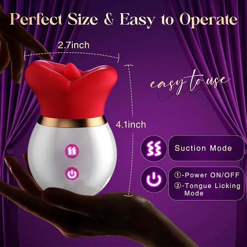 Powerful Sucking Tongue Vibrator Female Oral Sex Nipple G-spot Stimulator Vaginal Clitoral Masturbator Female Adult Products