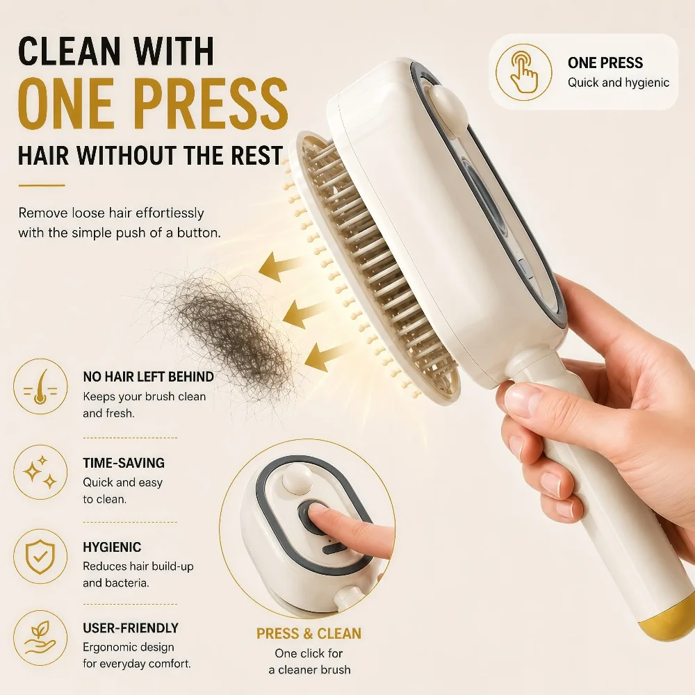 Electric Spray Air Cushion Massage Comb,3-in-1 Electric Mist Spray Hair Brush,Self-Cleaning Anti-Tangle,Frizzy Hair & Scalp Care 2