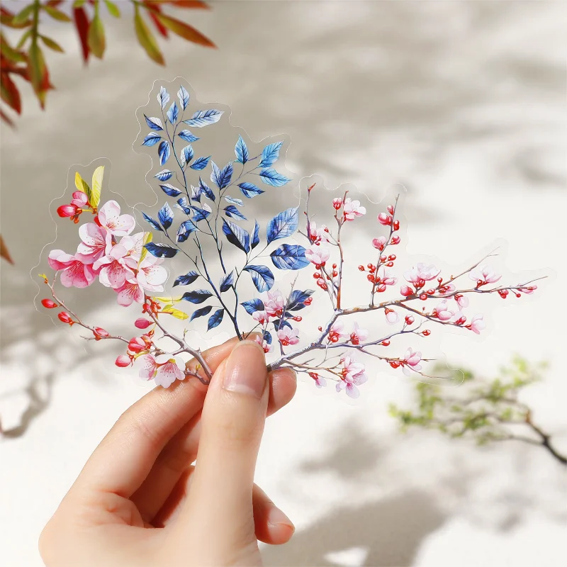 20 sheets/pack Twigs and leaves PET Decorative Stickers for DIY scrapbooking Journal Photo album decoration materials Stickers