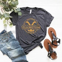 Retro Yellowstone T-shirt Yellowstone Dutton Ranch Shirt Rip Wheeler Unisex Short Sleeve Tees Vintage Tv Show Inspired Fans Tops 1