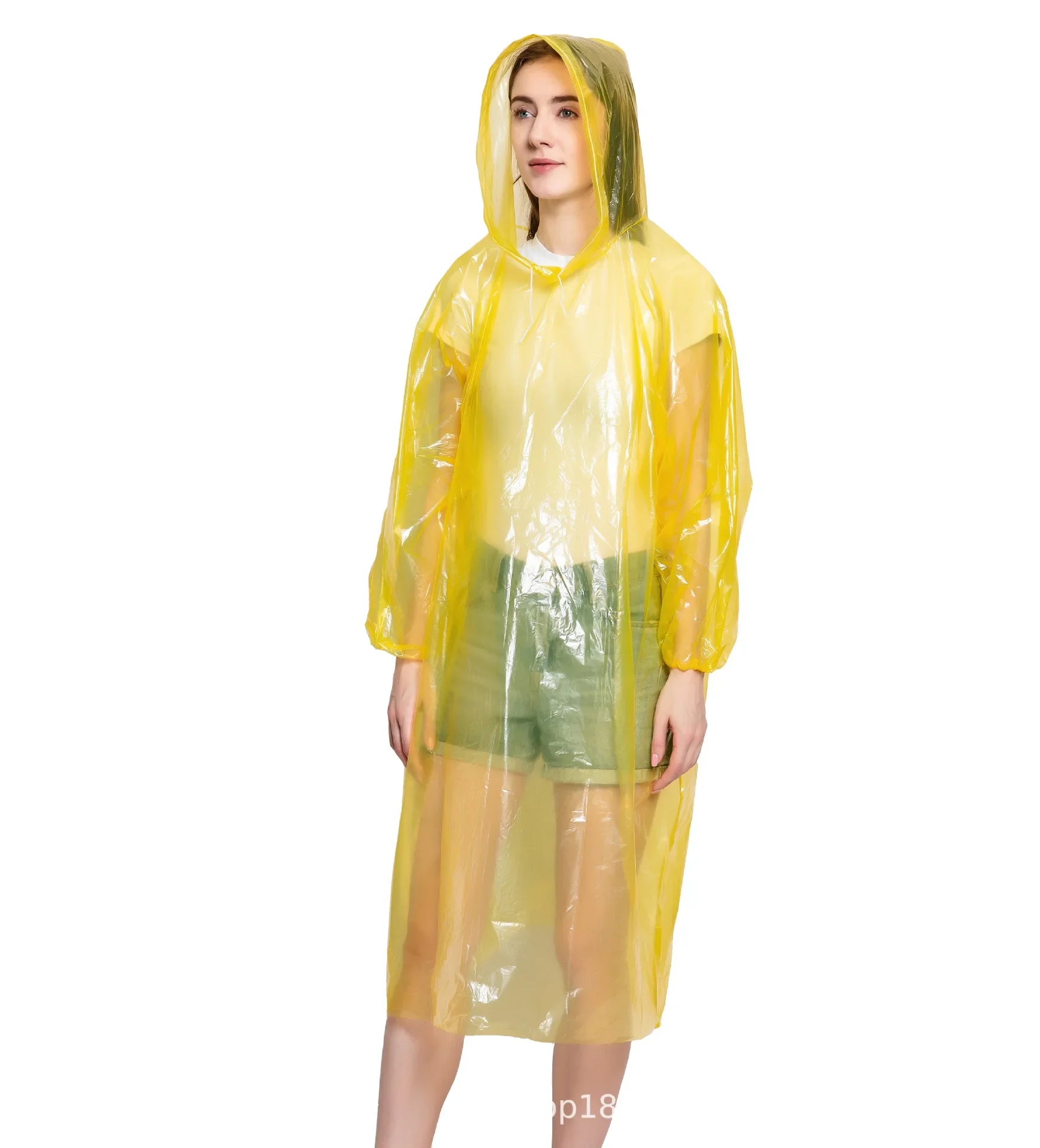 PE Portable Disposable Thickened Poncho Travel Outdoor Emergency Adult One-piece Raincoat Kids Raincoat