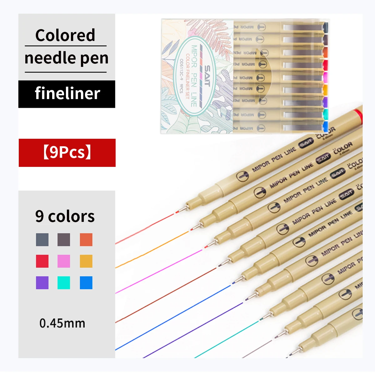 9 Colors Micro-line Pens Waterproof Durable Fine Line Drawing Art Pen Painting Drawing Marking Journaling Lllustrating Drawing 3