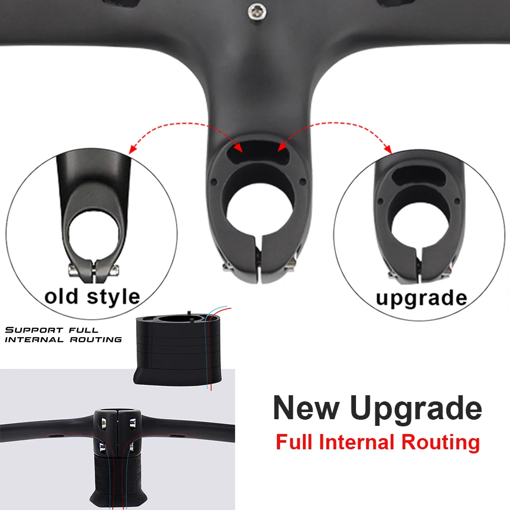 Bicycle Speed Integrated Handlebar 28.6mm Full Inner Routing Flat Design 400/420/440mm Carbon Drop Handle Bar bicycle handlebar