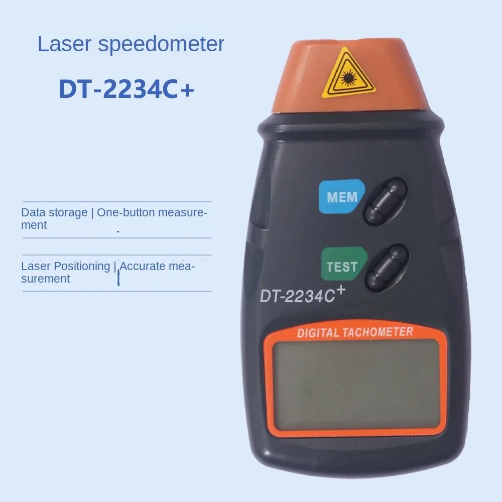 DT2234C+ Handheld LCD Digital Mini Non-contact Laser Photo Tachometer with Bag RPM Speed Measurement Meter Speedometer Tool