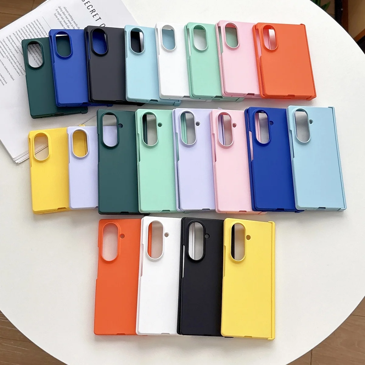 Ultra Thin Matte Shockproof Phone Case with Hinge Protection and Solid Color Design