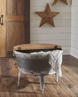 Shellmond Rustic Distressed Metal Accent Cocktail Table with Lift Top 20", Gray 2
