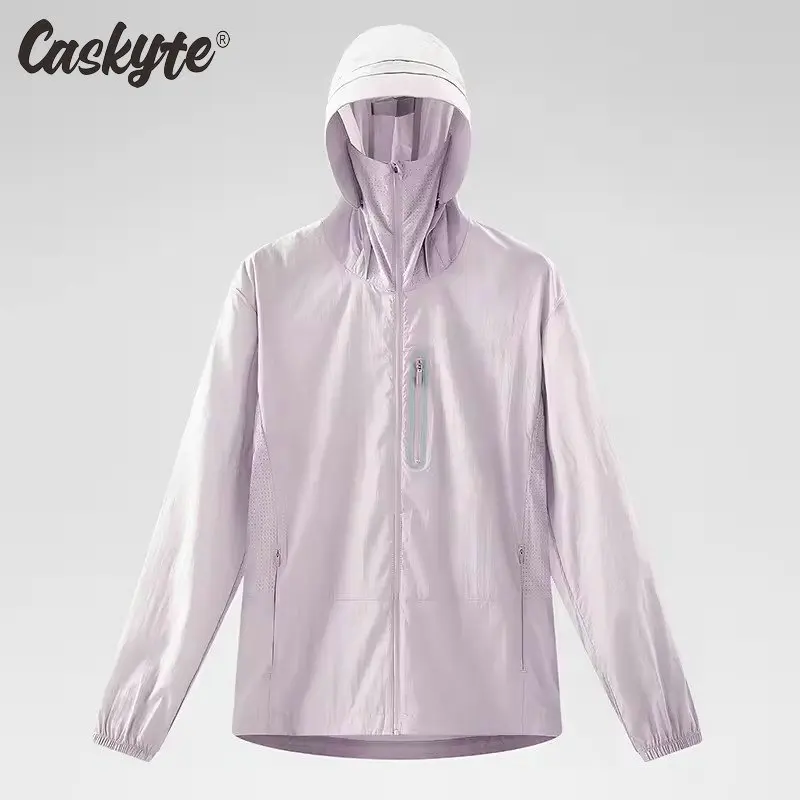 CASKYTE 여성용 남성용 방수 안티 UV 윈드 브레이커 캠핑 등산 사이클링 하이킹 자켓 유니섹스 퀵 드라이 썬 프로텍션 코트