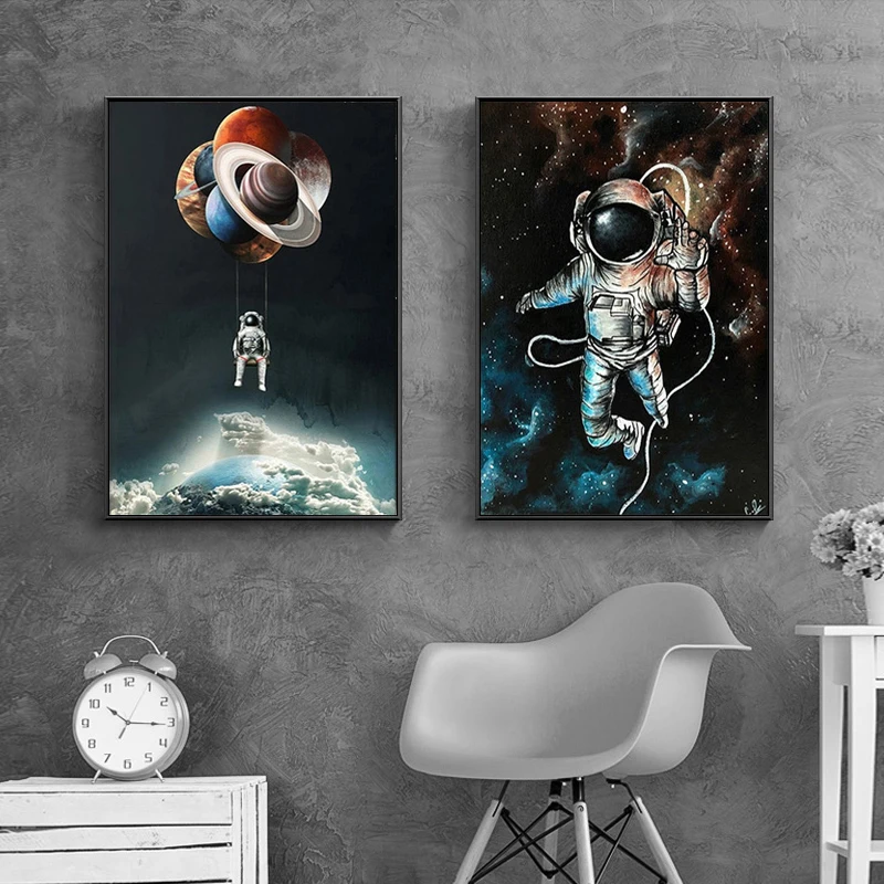 

Modern Decor Art Pictures Astronaut Space Posters Prints Bedroom Wall Art Decor Interesting Home Decor Poster Canvas Painting
