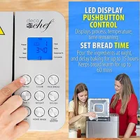 2 LB Stainless Steel Bread Maker with 25 Smart Cooking Programs and Included Accessories, Measuring 2