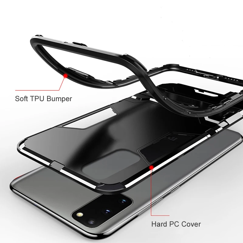 Kickstand Case for Samsung Galaxy S20 S20+ ULTRA PLUS S21 S10 S9 Note 20 10 9 8 Holder Cases Shockproof Stand Hard Back Cover 3