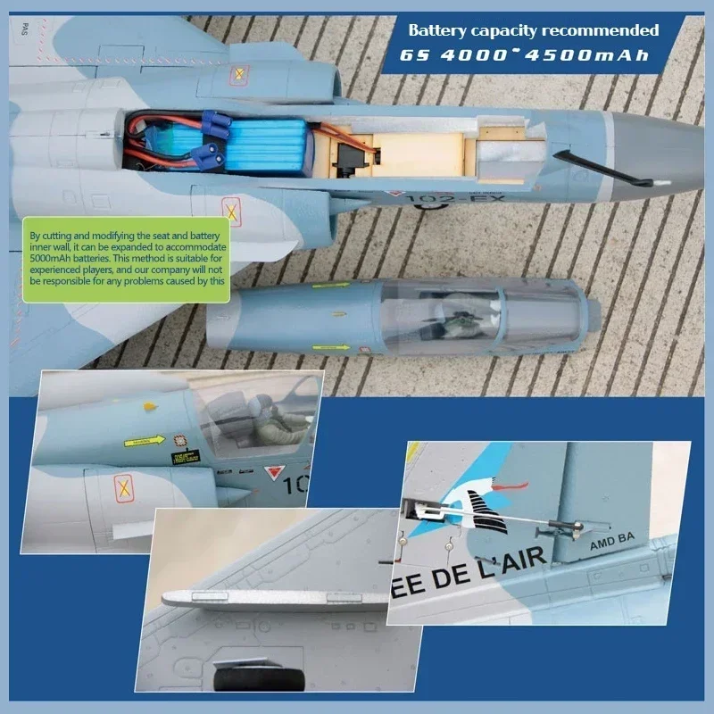 Freewing Model "phantom" Mirage 2000 80mm Culvert Remote-controlled Model Aircraft Rc Airplane Edf Jet  Adult Toy Gifts 3