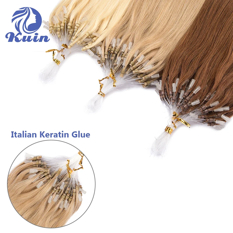 Straight Micro Loop Human Hair Extension 50G Invisible Microring Extensions Fishing Line Fushion Real Hair Natural Color