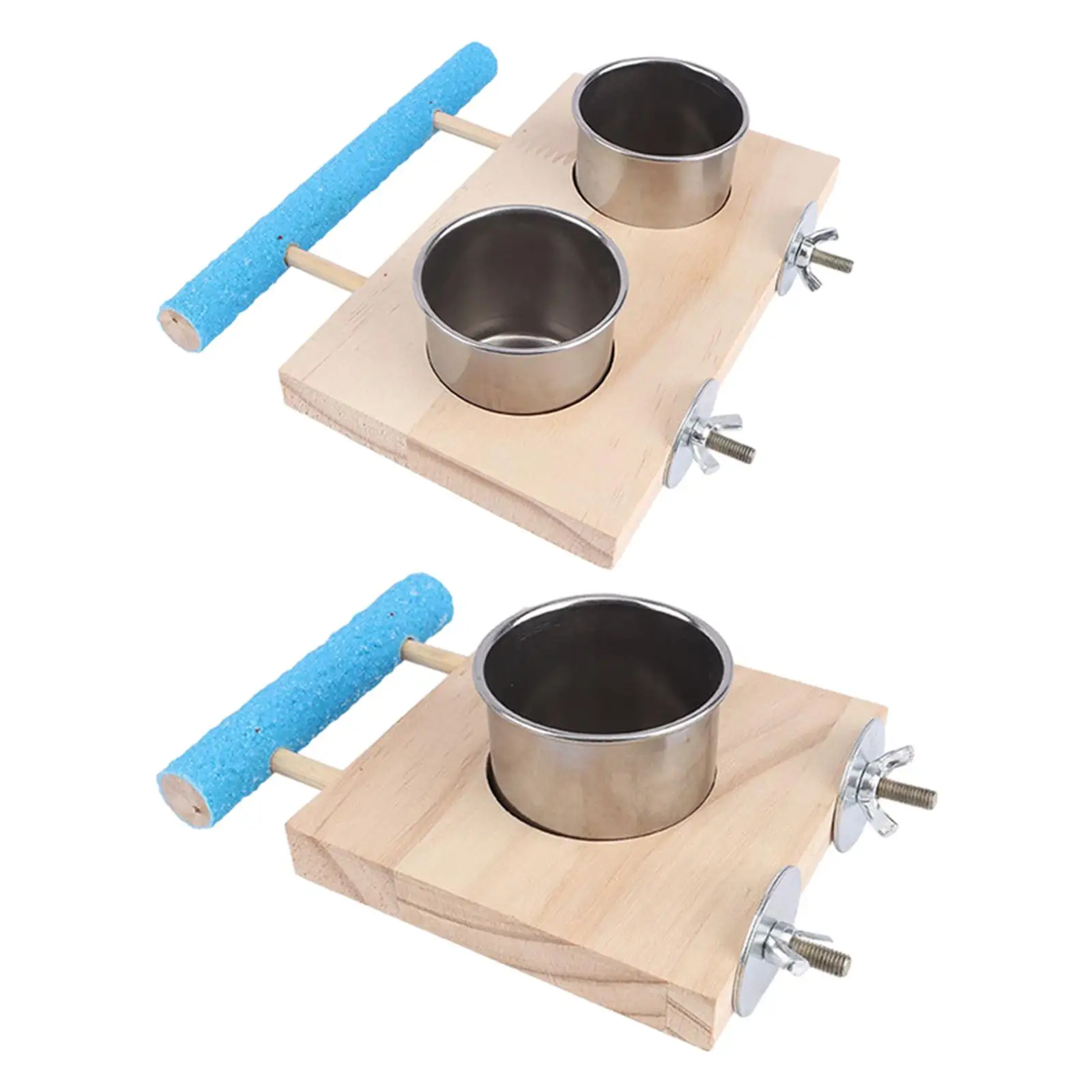 

Кормушка для попугаев, чашка для кормления для попугаев, деревянная подставка для окуня, клетка, аксессуары для Budgie Conures, мелкие животные, коккаты для попугаев