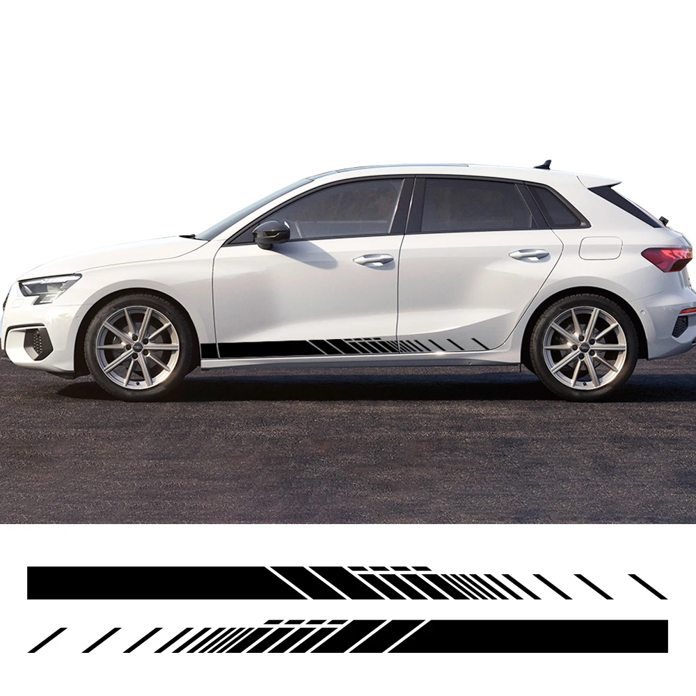 자동차 문짝 비닐 데칼 사이드 스커트 스티커, 아우디 A3 8V 8P 8L 8Y S..